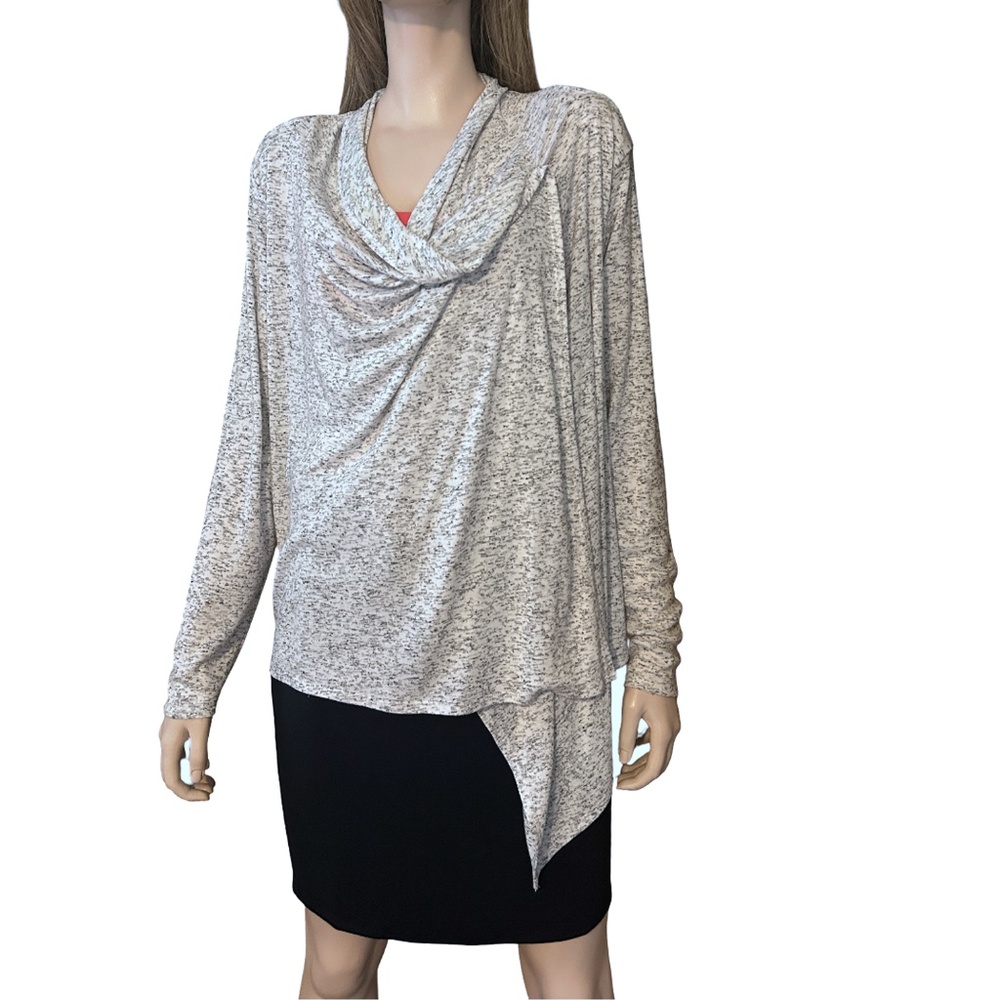 Eddie Bauer Convertible Waterfall Sweater Top Asymmetrical Cardigan Draped Front